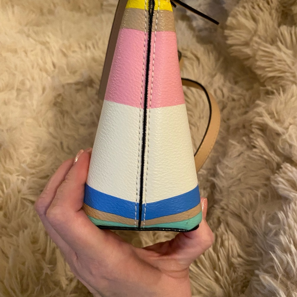EUC!! Kate Spade Yellow and Pink Striped Crossbody Bag - Picture 3 of 7